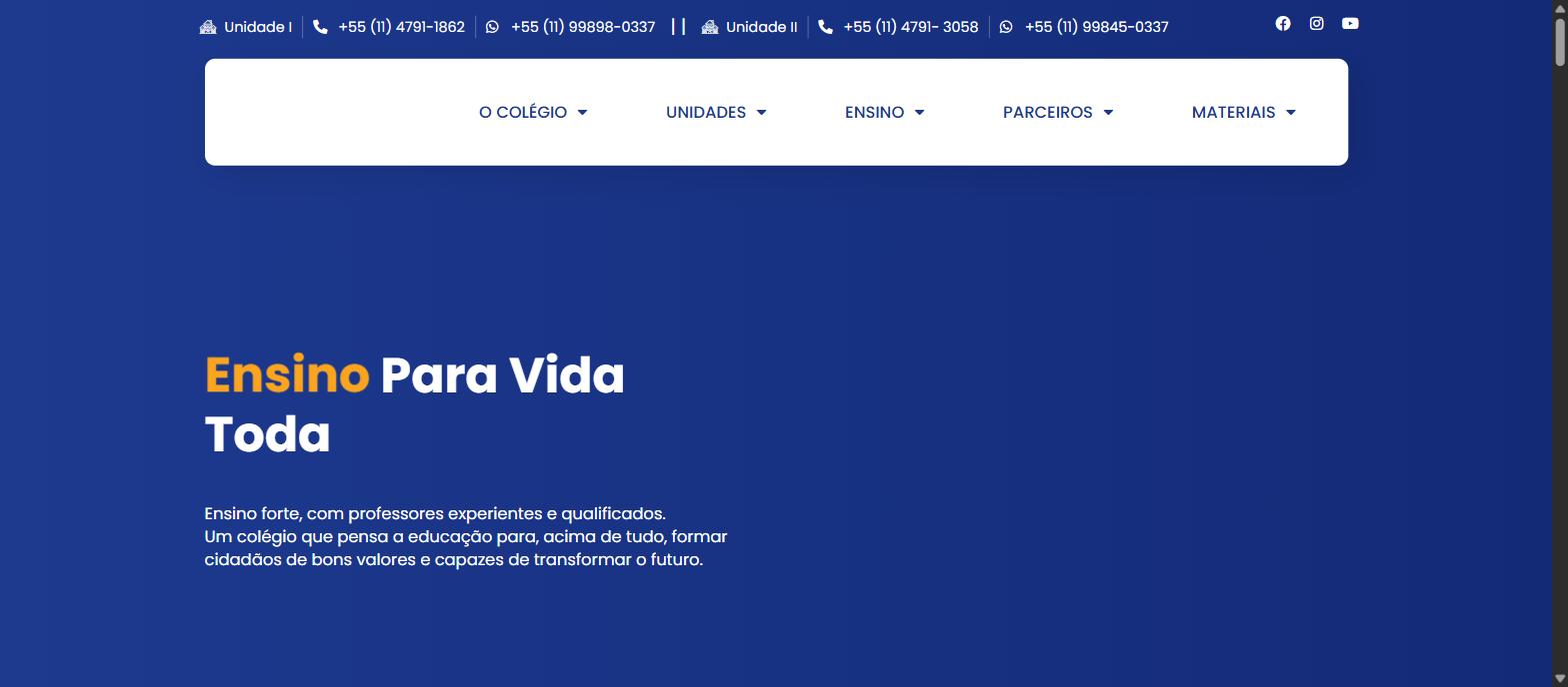 Captura da página inicial de tomasagostinho.com.br